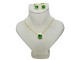 Set cercei+lant placat cu piatra verde CBS 001 Set cercei+lant placat cu piatra verde CBS 001