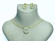 Set cercei + lanț placat cu piatra albă CBS 002 Set cercei + lanț placat cu piatra albă CBS 002