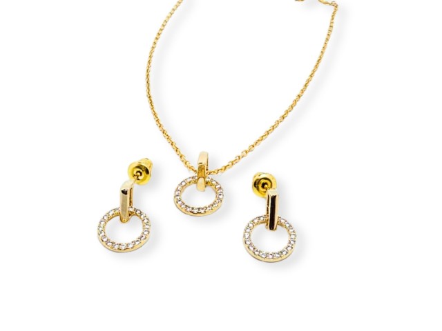 Set Set cercei + lant placat cu cerc CBS 003