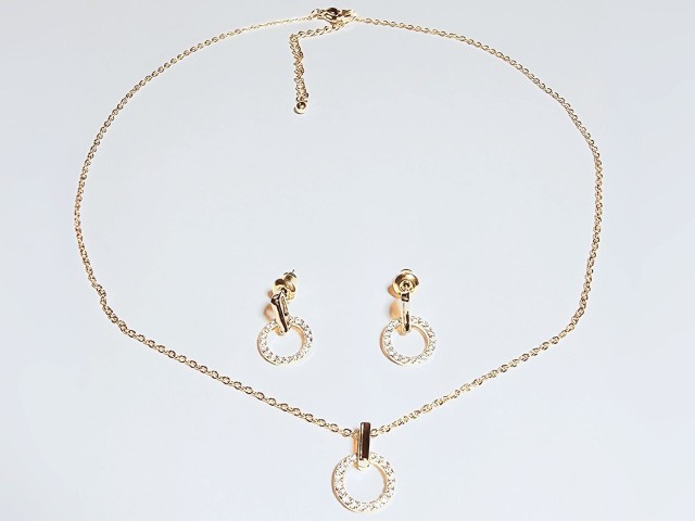 Set Set cercei + lant placat cu cerc CBS 003