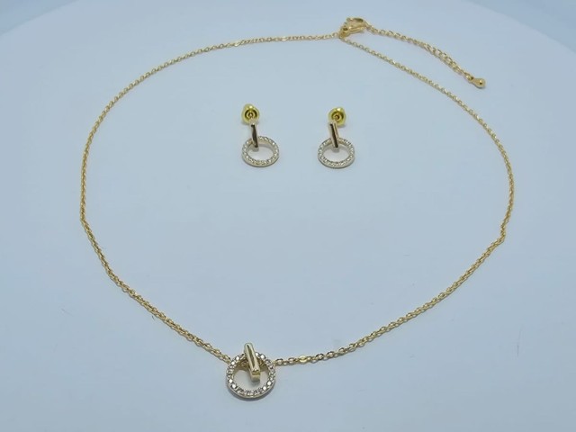 Set Set cercei + lant placat cu cerc CBS 003