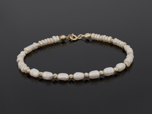 Bratara bile aur 14 k, perle si snur silicon CBB 1039