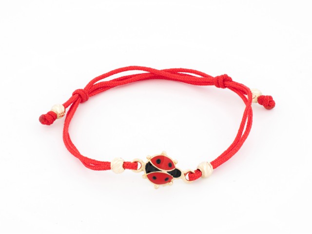 Bratara aur 14 K, buburuza cu snur matase CBB 1016