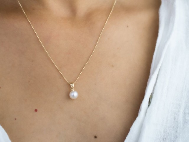 Pandantiv perla aur 14 k CBP 05